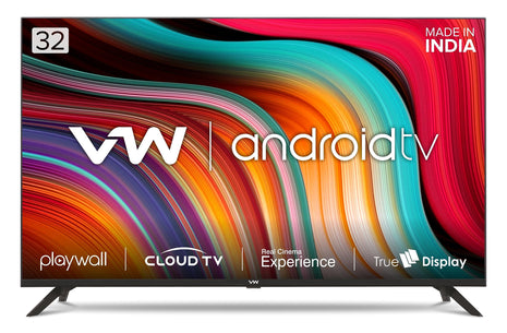 VW 80 cm (32 inches) Playwall Frameless Series HD Ready Android Smart LED TV VW3251 (Black) 