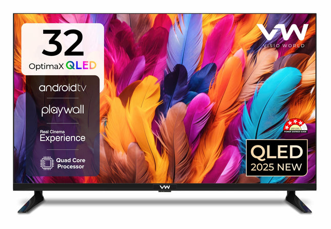 VW 80 cm (32 inches) Playwall Frameless Series HD Ready Android Smart LED TV VW3251 (Black) 