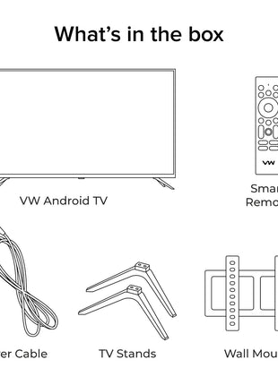 VW 80 cm (32 inches) Playwall Frameless Series HD Ready Android Smart LED TV VW3251 (Black) 