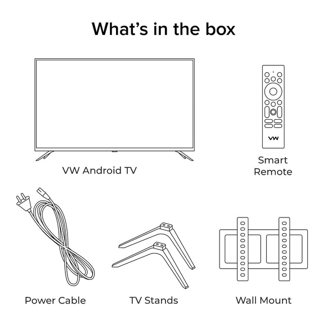 VW 80 cm (32 inches) Playwall Frameless Series HD Ready Android Smart LED TV VW3251 (Black) 