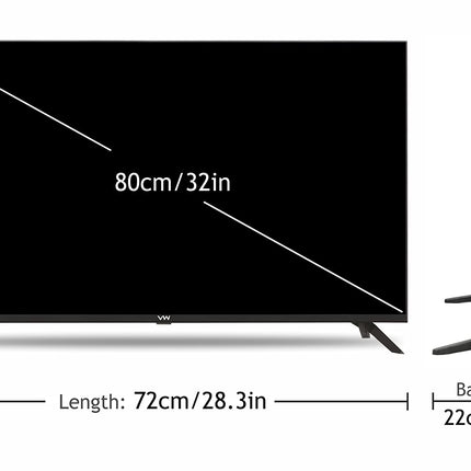 VW 80 cm (32 inches) Playwall Frameless Series HD Ready Android Smart LED TV VW3251 (Black) 