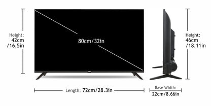 VW 80 cm (32 inches) Playwall Frameless Series HD Ready Android Smart LED TV VW3251 (Black) 