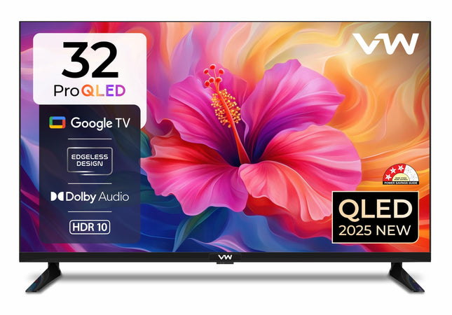 VW 80 cm (32 inches) Pro Series HD Ready Smart QLED Google TV VW32GQ1 (Black) 