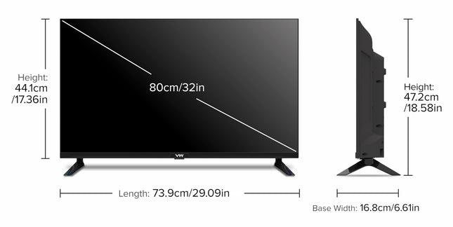 VW 80 cm (32 inches) Pro Series HD Ready Smart QLED Google TV VW32GQ1 (Black) 