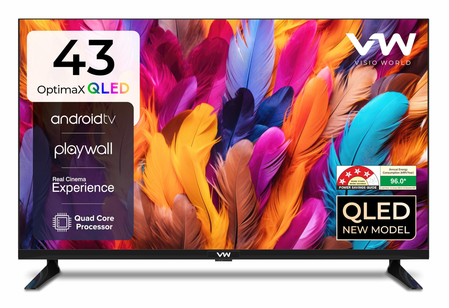 VW OptimaX 43 Inch Full HD Smart QLED Android TV VW43AQ1 
