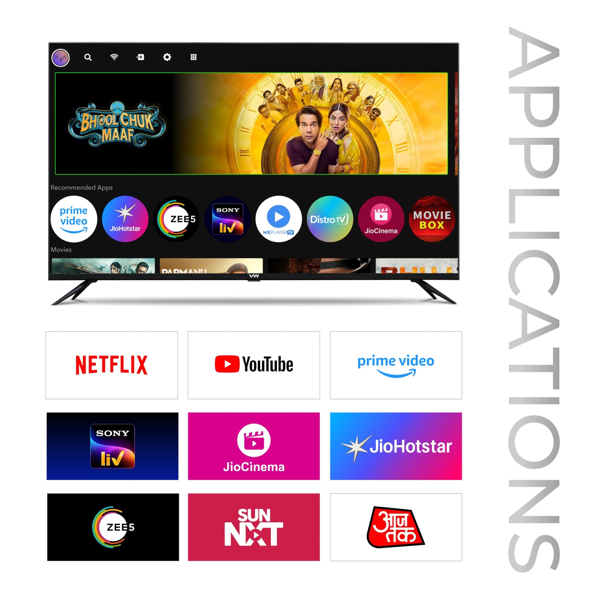 VW OptimaX 43 Inch Full HD Smart QLED Android TV VW43AQ1 