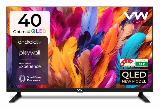 VW ( Visio World. 101 cm (40 inches) OptimaX Series Full HD Smart QLED Android TV VW40AQ1 (Black) 