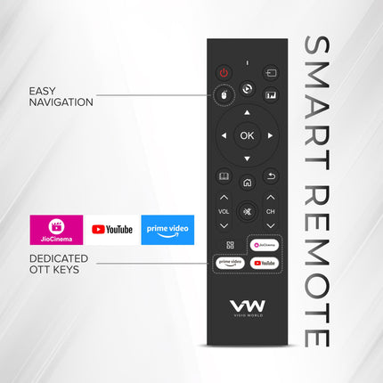 VW ( Visio World. 101 cm (40 inches) OptimaX Series Full HD Smart QLED Android TV VW40AQ1 (Black) 