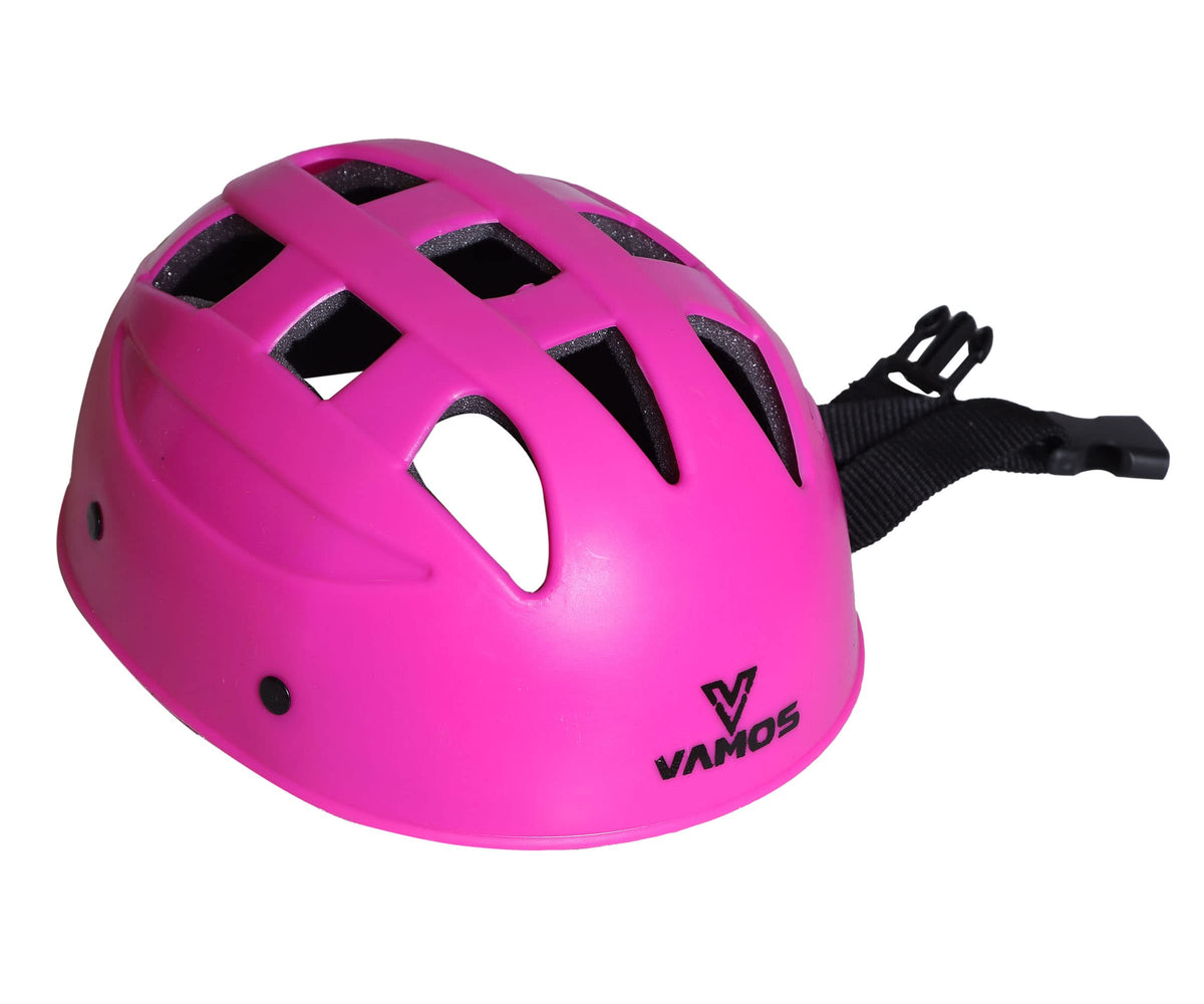 Vamos Cycling and Skating Sports Helmet for Kids Boys and Girls of Age 6-15 Years with Adjustable Straps (Matte Pink) 