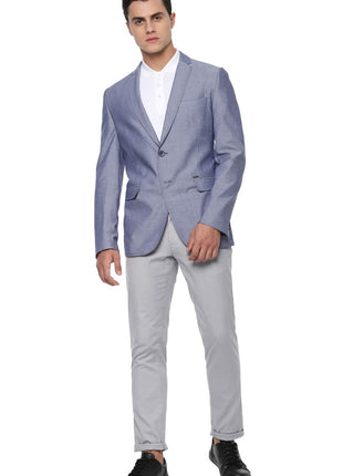 Van Heusen Men's Cotton Blazer (VSBZWSLF912968_Blue_40) 
