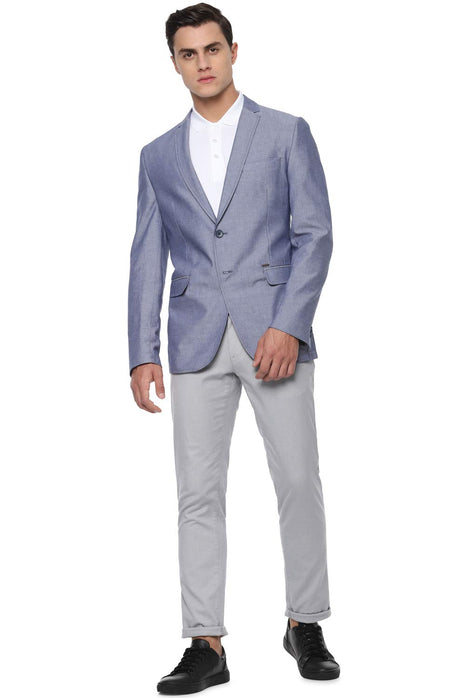 Van Heusen Men's Cotton Blazer (VSBZWSLF912968_Blue_40) 