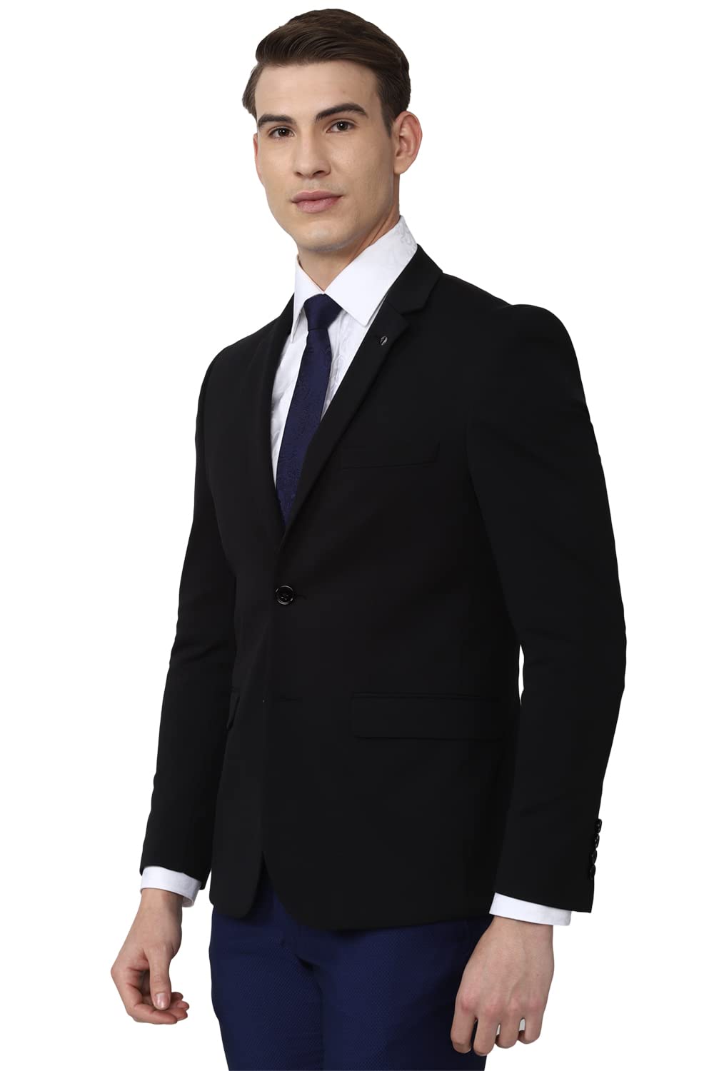 Van Heusen Men's Formal Regular Blazer (VHBZVKULBW78732_Black_44) 