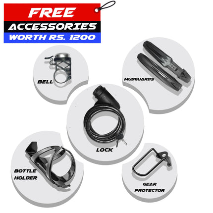 Vaux Battle 518 26T Gear Cycle for Men with 17" Alloy Frame & 21 Speed Shimano Gears, MTB Cycle with Gears with Double Disc Brakes & Front Lockout Suspension, Ideal Height 4ft 8inch+ (Red) 