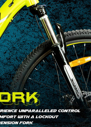 Vaux Saifiz 27.5inch MTB Bicycle for Men with Gear & Disc Brake, Gear Cycle for Adults with 21 Speed Shimano Gearset, Aluminum Alloy Frame, Lockout Suspension Fork, for Age Group 15+ Years(Green) 