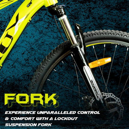 Vaux Saifiz 27.5inch MTB Bicycle for Men with Gear & Disc Brake, Gear Cycle for Adults with 21 Speed Shimano Gearset, Aluminum Alloy Frame, Lockout Suspension Fork, for Age Group 15+ Years(Green) 