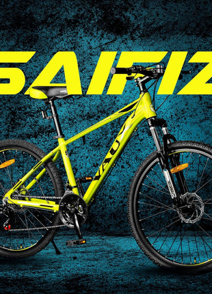 Vaux Saifiz 27.5inch MTB Bicycle for Men with Gear & Disc Brake, Gear Cycle for Adults with 21 Speed Shimano Gearset, Aluminum Alloy Frame, Lockout Suspension Fork, for Age Group 15+ Years(Green) 