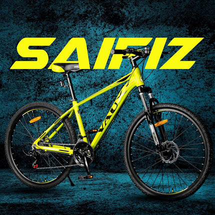 Vaux Saifiz 27.5inch MTB Bicycle for Men with Gear & Disc Brake, Gear Cycle for Adults with 21 Speed Shimano Gearset, Aluminum Alloy Frame, Lockout Suspension Fork, for Age Group 15+ Years(Green) 