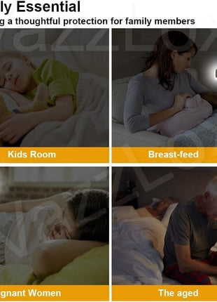 VazzLox Night Lamp for Bedroom 4PCS Smart Sensor Automatic ON/OFF Dim LED Light Energy Saving 0.5W Night Light Long Life Plug in Bed Lamps for Bedroom Lights for Hallway Stairs Kitchen Bathroom (Warm) 