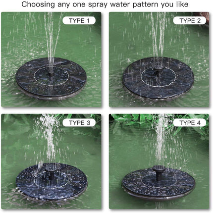 Verilux Plastic Fountain Solar Power Floating Water Pump For Pool Pond Garden And Patio Plants Round 7V 1.4W (Black) 