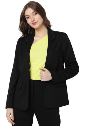Vero Moda Women's Single-Breasted Blazer Regular (297921201- Black_M) 