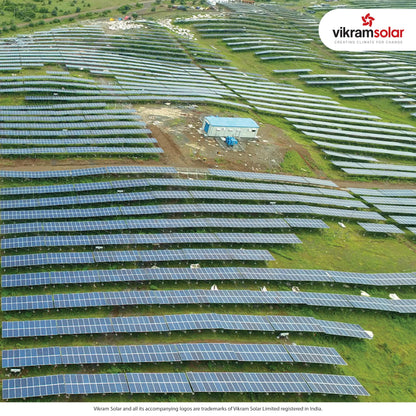 Vikram Solar Panel 590 Watt|| HYPERSOL High Efficiency N Type|| Bifacial PV Solar Module|| Non DCR Half-Cut 144 Cells || 53V Voc, 14.5A Isc|| 30 Years Performance Warranty||Pack of 2 Panels~1.2kw 