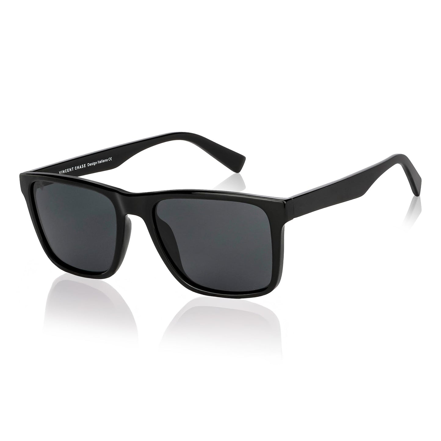 Vincent Chase Black Rim Square Polarised Sunglasses For Men And Women S13973 