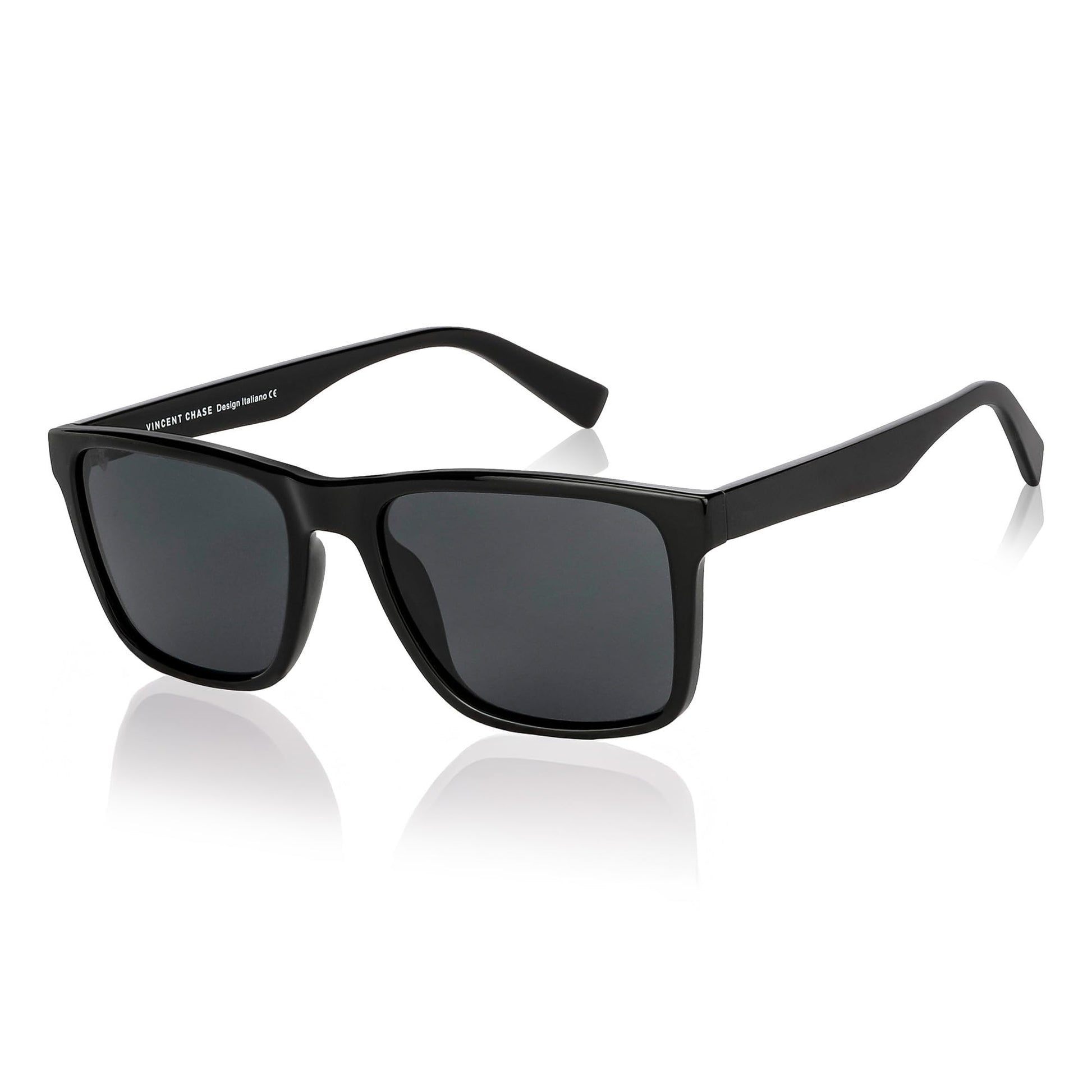 Vincent Chase Black Rim Square Polarised Sunglasses For Men And Women S13973 