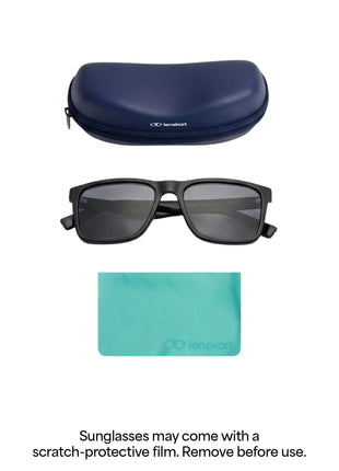 Vincent Chase Black Rim Square Polarised Sunglasses For Men And Women S13973 