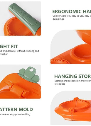 Vmoni 2-in-1 Dumpling Maker, Momo Maker, Gujiya Maker Machine, Momo Maker Machine, Kajjikayalu Karanji Maker, Samosa Maker, Skin Press Mould for Ghughra with Dumpling Puri Maker (Multi) 