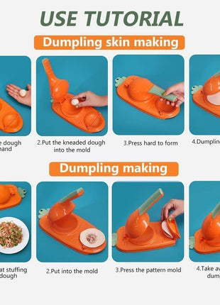 Vmoni 2-in-1 Dumpling Maker, Momo Maker, Gujiya Maker Machine, Momo Maker Machine, Kajjikayalu Karanji Maker, Samosa Maker, Skin Press Mould for Ghughra with Dumpling Puri Maker (Multi) 