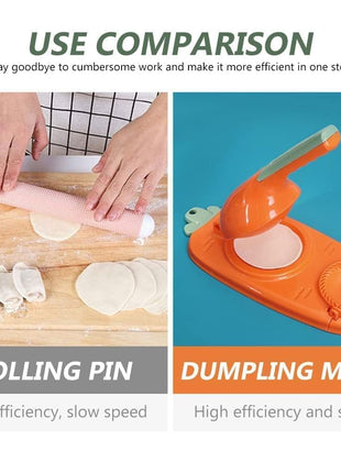 Vmoni 2-in-1 Dumpling Maker, Momo Maker, Gujiya Maker Machine, Momo Maker Machine, Kajjikayalu Karanji Maker, Samosa Maker, Skin Press Mould for Ghughra with Dumpling Puri Maker (Multi) 