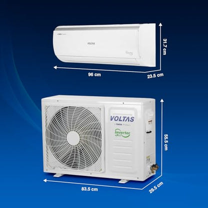Voltas 1.4 Ton 3 Star, Inverter Split AC (Copper, 4-in-1 Adjustable Mode, Anti-dust Filter, 173V Vectra CAE, White) 