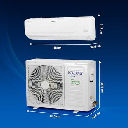 Voltas 1.4 ton 5 Star Inverter Split AC (Copper, 4-in-1 Adjustable Mode, Anti-dust Filter, 175V Vectra CAR, White) 