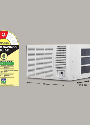 Voltas 1.5 Ton 3 Star, Turbo Mode Window AC (Copper Condenser, Anti-Rust Coating, Anti-Freeze Thermostat, 2023 Model, AC 1.5T 183 Vectra Pearl, White) 
