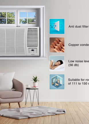 Voltas 1.5 Ton 3 Star, Turbo Mode Window AC (Copper Condenser, Anti-Rust Coating, Anti-Freeze Thermostat, 2023 Model, AC 1.5T 183 Vectra Pearl, White) 