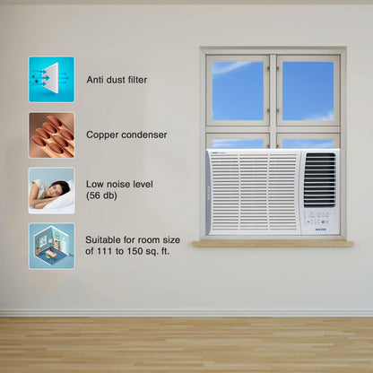 Voltas 1.5 Ton 5 Star, 2-in-1 Adjustable Mode Window AC (Copper Condenser, Inverter Compressor, Anti-Freeze Thermostat, 2023 Model, AC 1.5T 185V Vertis Elite, White) 