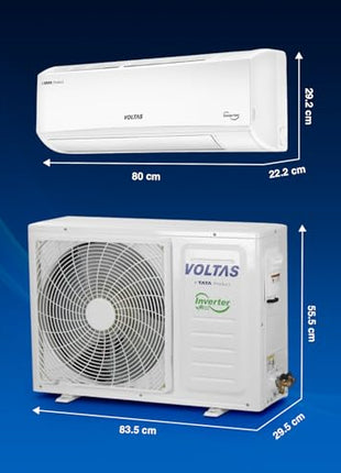 Voltas 1.5 ton 3 Star, Inverter Split AC (Copper, 4-in-1 Adjustable Mode, Anti-dust Filter, 183V Vectra CAW, White) 
