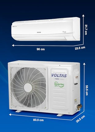 Voltas 1.5 ton 5 Star, Inverter Split AC (Copper, 4-in-1 Adjustable Mode, Anti-dust Filter, 185V Vectra CAR, White) 