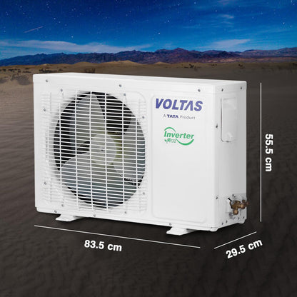Voltas 1 Ton 3 Star, Inverter Split AC(Copper, 4-in-1 Adjustable Mode, Anti-dust Filter, 2023 Model, 123V Vectra Elite, White) 