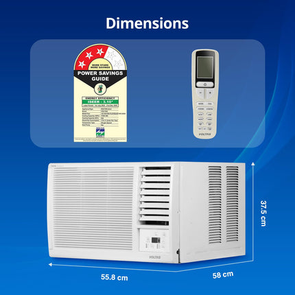 Voltas 1 Ton 3 star Fixed Speed Window AC (Copper, Sleep Mode, Memory Restart, Anti Dust Filter, WAC 123 Vectra Platina, White) 