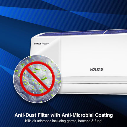 Voltas 1 ton 5 Star, Inverter Split AC (Copper, 4-in-1 Adjustable Mode, Anti-dust Filter, 2024 Model, 125V Vectra CAW, White) 
