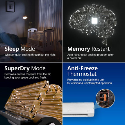 Voltas 2 Ton 5 Star, Inverter Split AC(Copper, 4-in-1 Adjustable Mode, Anti-dust Filter, 245V Vectra Plus, White) 