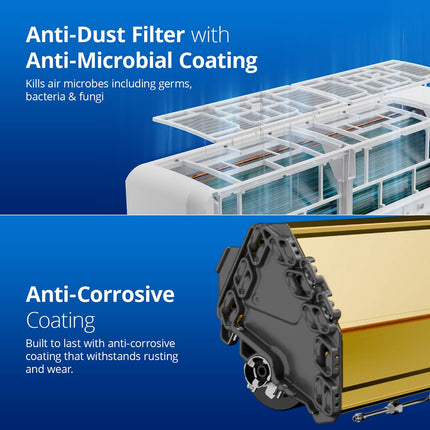 Voltas 2 ton 3 Star, Inverter Split AC (Copper, 4-in-1 Adjustable Mode, Anti-dust Filter, 243V Vectra CAJ, White) 