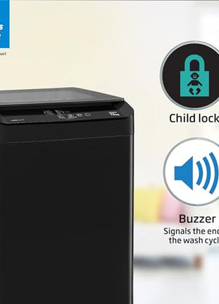 Voltas Beko, A TATA Product 7 kg 5 Star Eco Wash/Monsoon Dry Fully-Automatic Top-Load Washing Machine (2025 Model, WTL70, Water Reuse, Side Waterfall, Monsoon Dry, Dark Grey) 