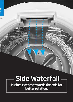 Voltas Beko, A TATA Product 7 kg 5 Star Eco Wash/Monsoon Dry Fully-Automatic Top-Load Washing Machine (2025 Model, WTL70, Water Reuse, Side Waterfall, Monsoon Dry, Dark Grey) 