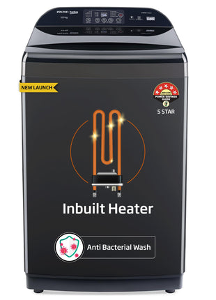 Voltas Beko, A Tata Product 10 Kg 5 Star Fully-Automatic Top Loading Washing Machine (WTL1006UEAH/OBS3060, Dark Grey, Inbuilt Heater) 