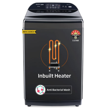 Voltas Beko, A Tata Product 10 Kg 5 Star Fully-Automatic Top Loading Washing Machine (WTL1006UEAH/OBS3060, Dark Grey, Inbuilt Heater) 