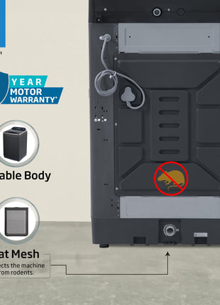 Voltas Beko, A Tata Product 10 Kg 5 Star Fully-Automatic Top Loading Washing Machine (WTL1006UEAH/OBS3060, Dark Grey, Inbuilt Heater) 