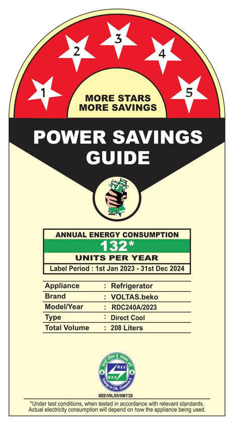 Voltas Beko, A Tata Product 208 L 5 Star Direct Cool Single Door Refrigerator (RDC240A/W0BBRTM0B00GO, Bonita Blue, With Fresh Box Technology, Quick Frezze, Chiller Zone and Base Drawer) 