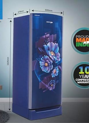 Voltas Beko, A Tata Product 208 L 5 Star Direct Cool Single Door Refrigerator (RDC240A/W0BBRTM0B00GO, Bonita Blue, With Fresh Box Technology, Quick Frezze, Chiller Zone and Base Drawer) 